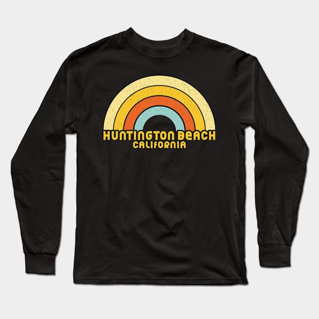 Retro Huntington Beach California Long Sleeve T-Shirt by dk08